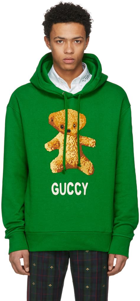 gucci guccy bear hoodie green|Gucci hoodie cost.